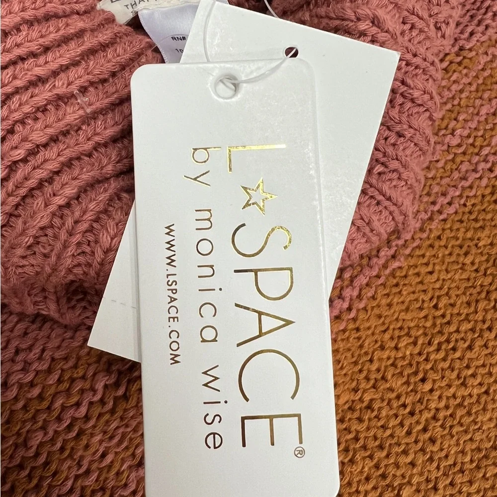 L*SPACE Chunky Knit Long Sleeve Turtleneck Jetsetter Sweater Serape Stripe!